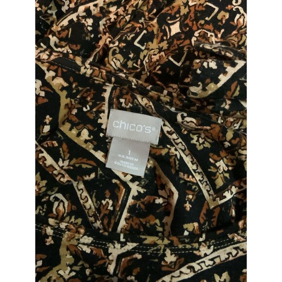 Chicos Women’s 1 US M Diamond Shapes Fall Colors Long Sleeves Tunic Top - Picture 7 of 9